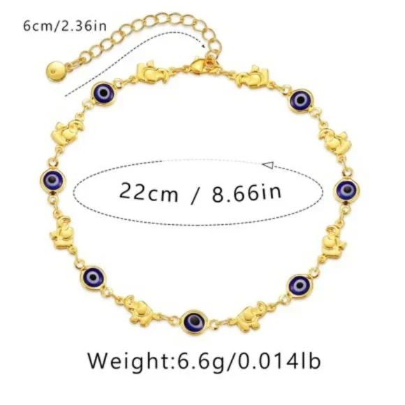 Evil Eye Anklet Gold For Women, Evil Eye Anklet Bracelets Minimalist Foot Jewel - Picture 4 of 5